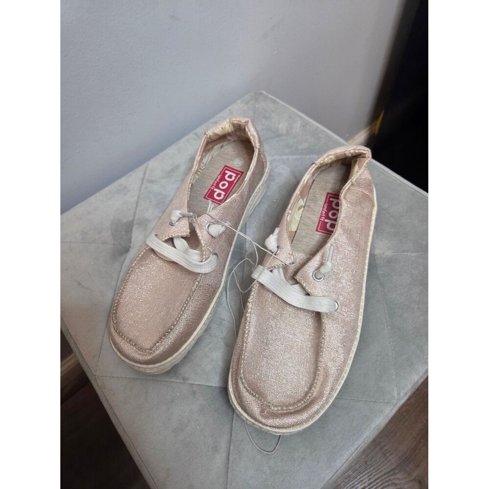 Pop Shimmery Blush Slip-On Sneakers, Size 8.5, NWT